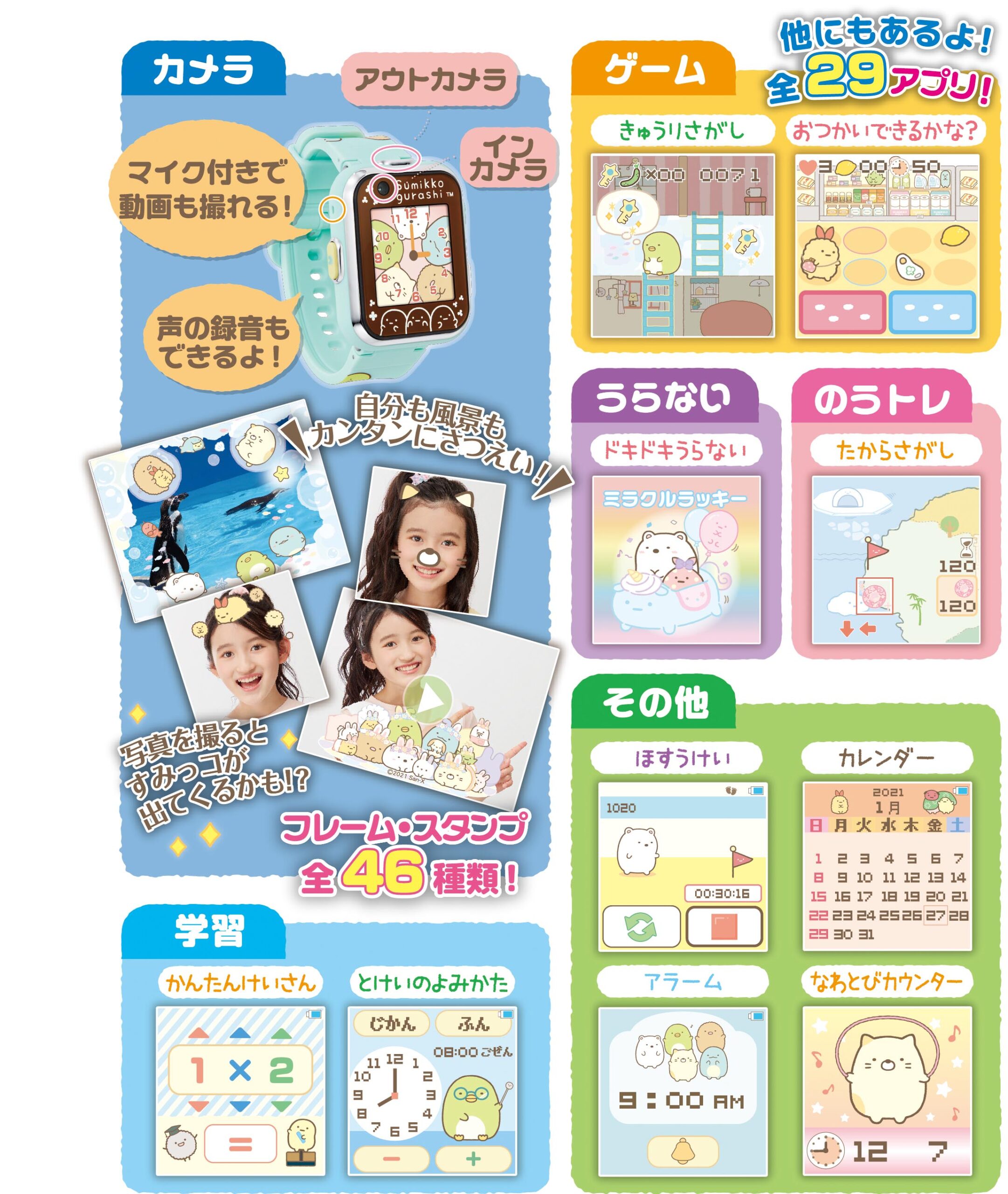 【ぶことがで】 すみっコぐらし すみっコスマートウォッチ：ルミナスエイト 店 いのアプリ