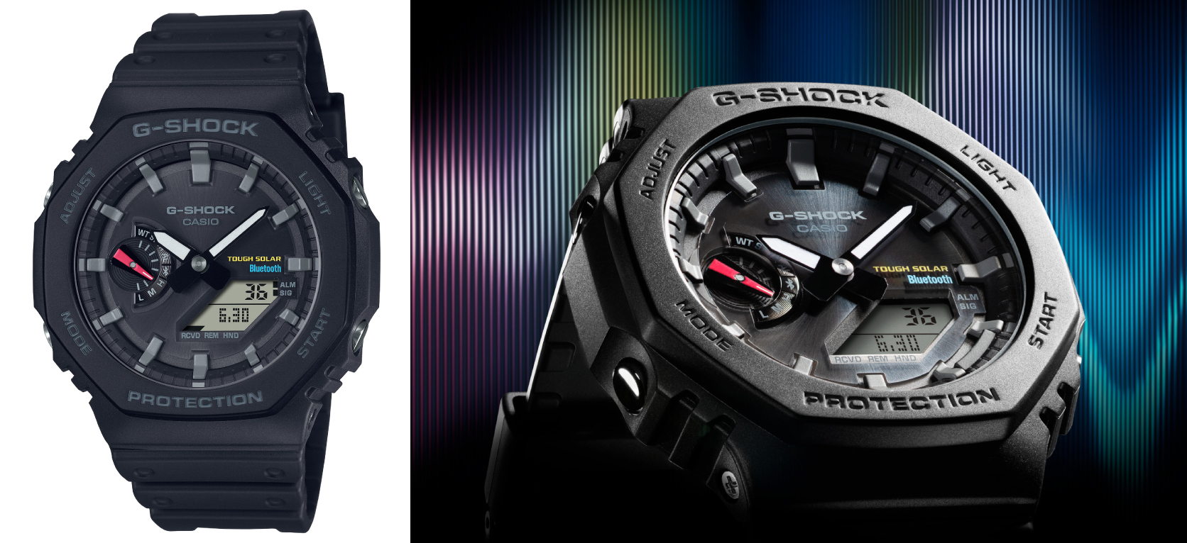 八角形ベゼル型“G-SHOCK”「2100」シリーズの新作が発売。 Bluetoothと