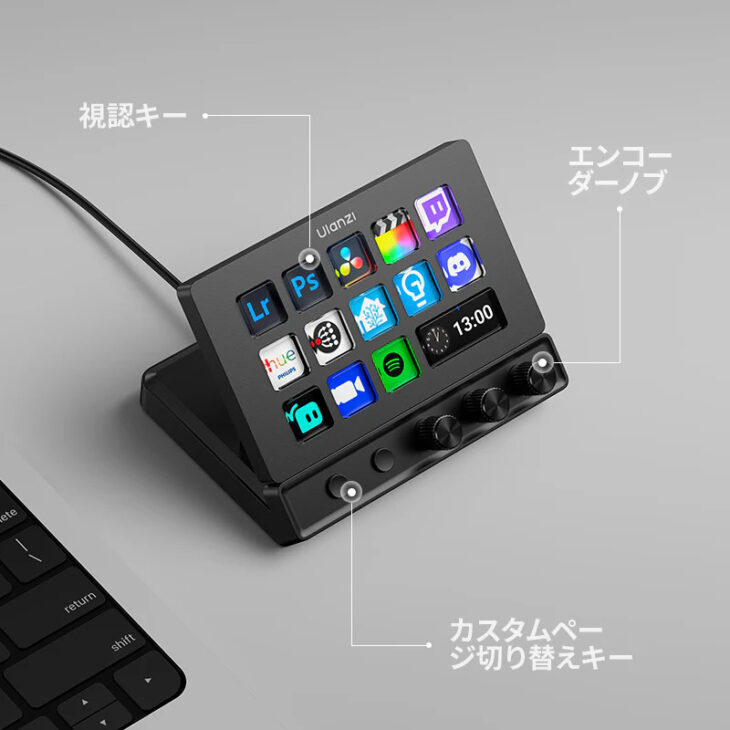 Ulanzi D200X Creative Deck ボタン配置画面 - Webメディア運営用1ページ目