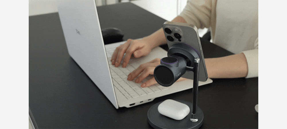 角度調整可能な3in1充電スタンド