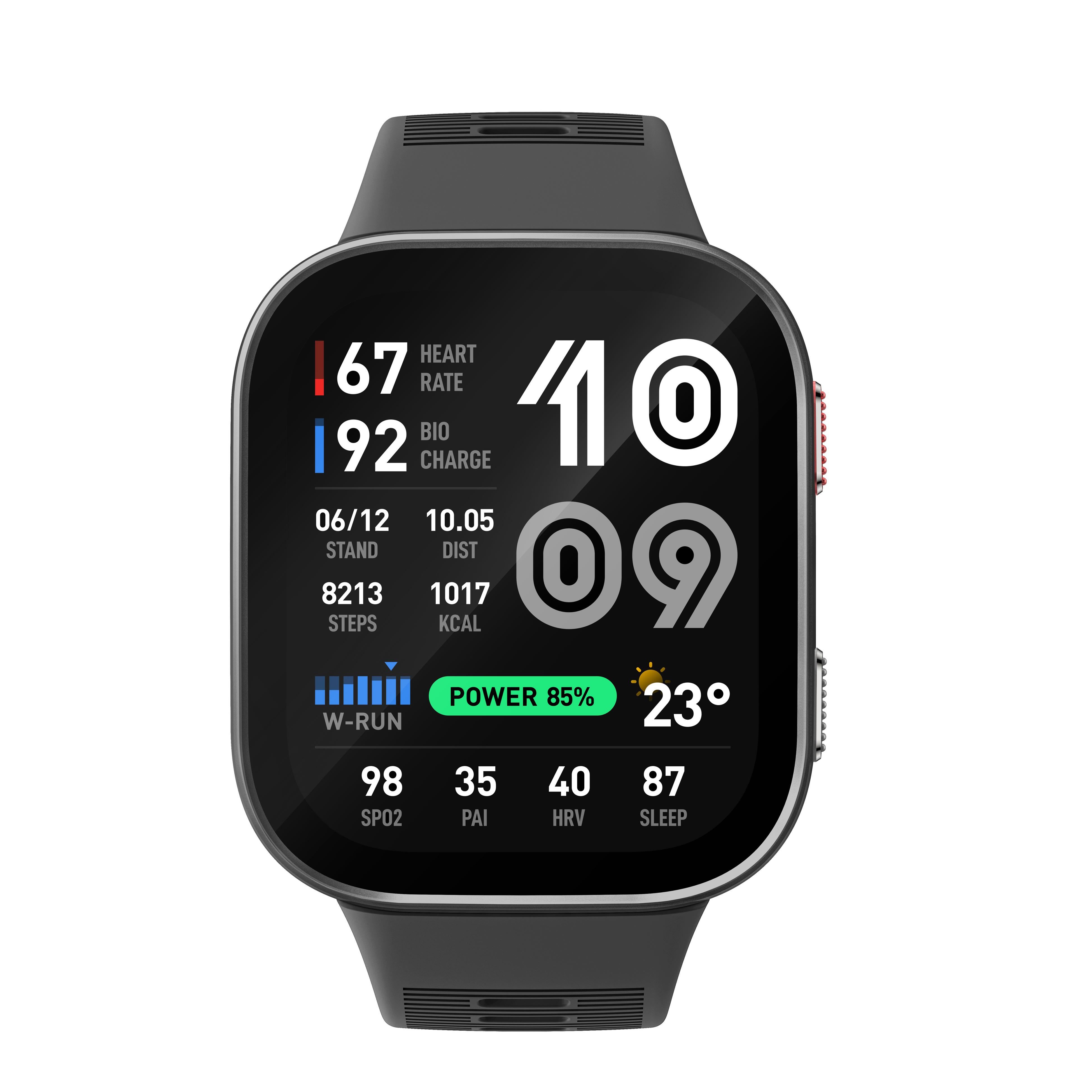 Amazfit Bip Maxのカラーバリエーション、カーボングレーモデルの製品画像