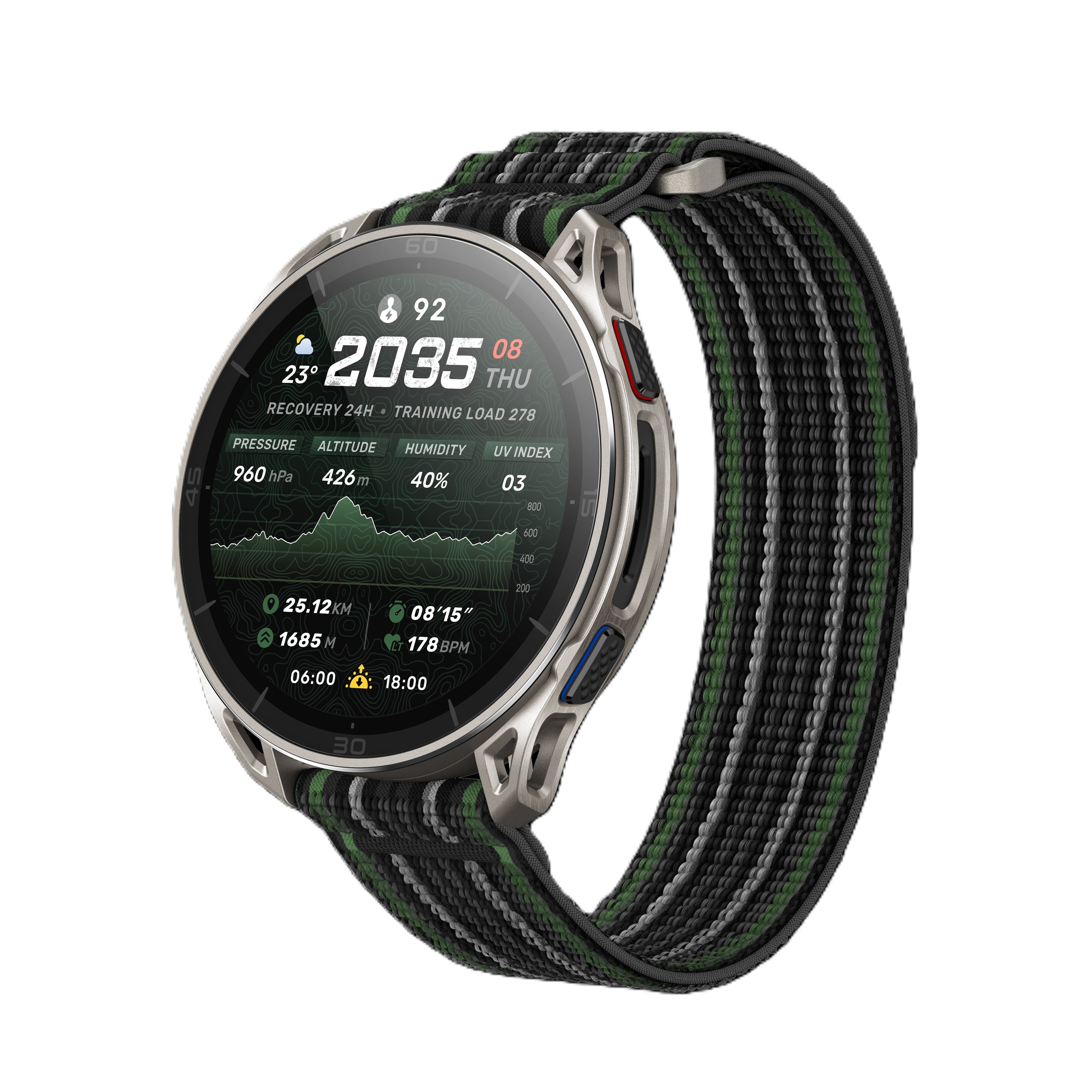 Amazfit Cheetah 2 Ultraのナイロンバンド装着時の製品画像