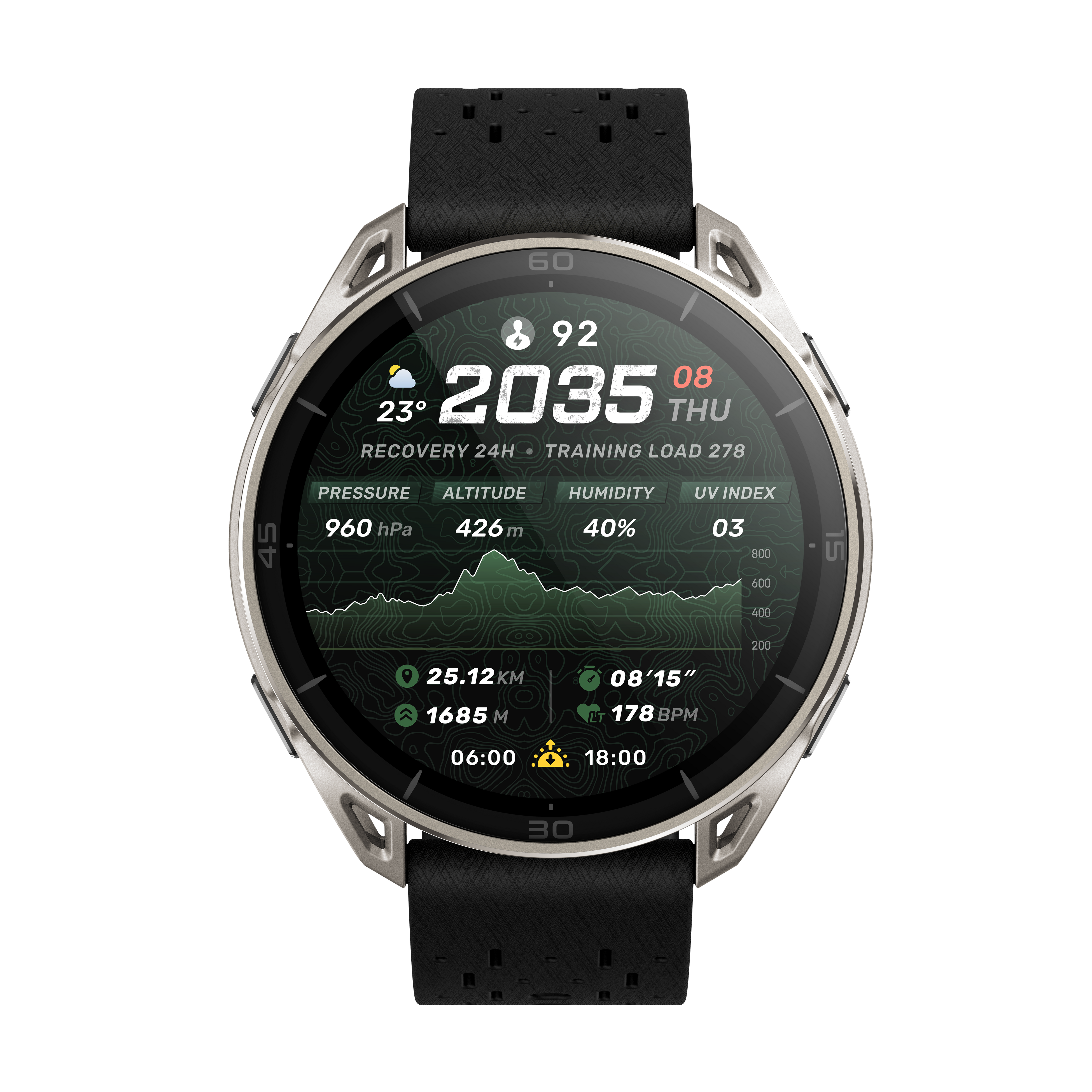 Amazfit Cheetah 2 Ultraのシリコンバンド装着時の製品画像