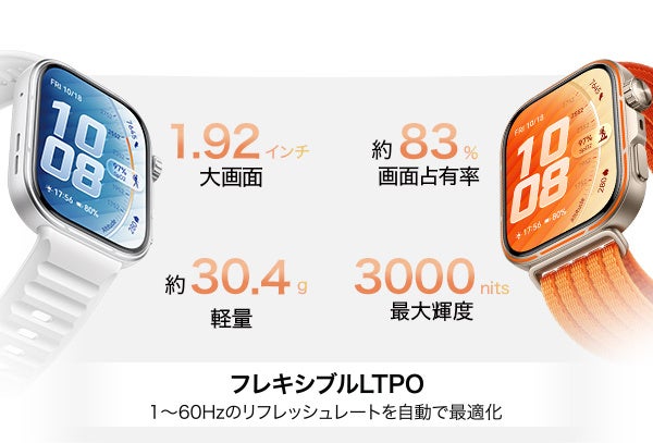 サファイアガラスとチタニウム合金フレームを採用したHUAWEI WATCH FIT 5 Proの本体デザイン