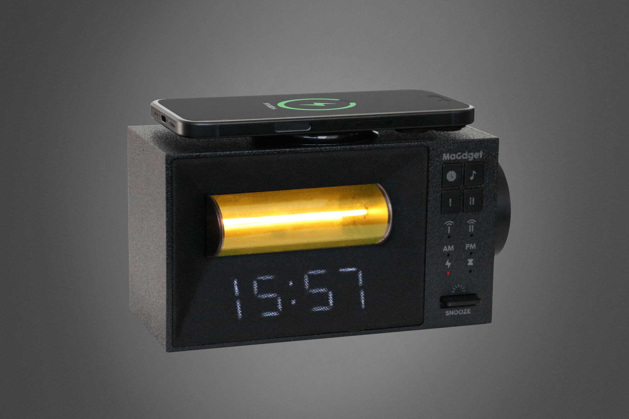 MaGdget WakeUp Clockで内蔵された20種類の環境音とヒーリングミュージックを再生した様子