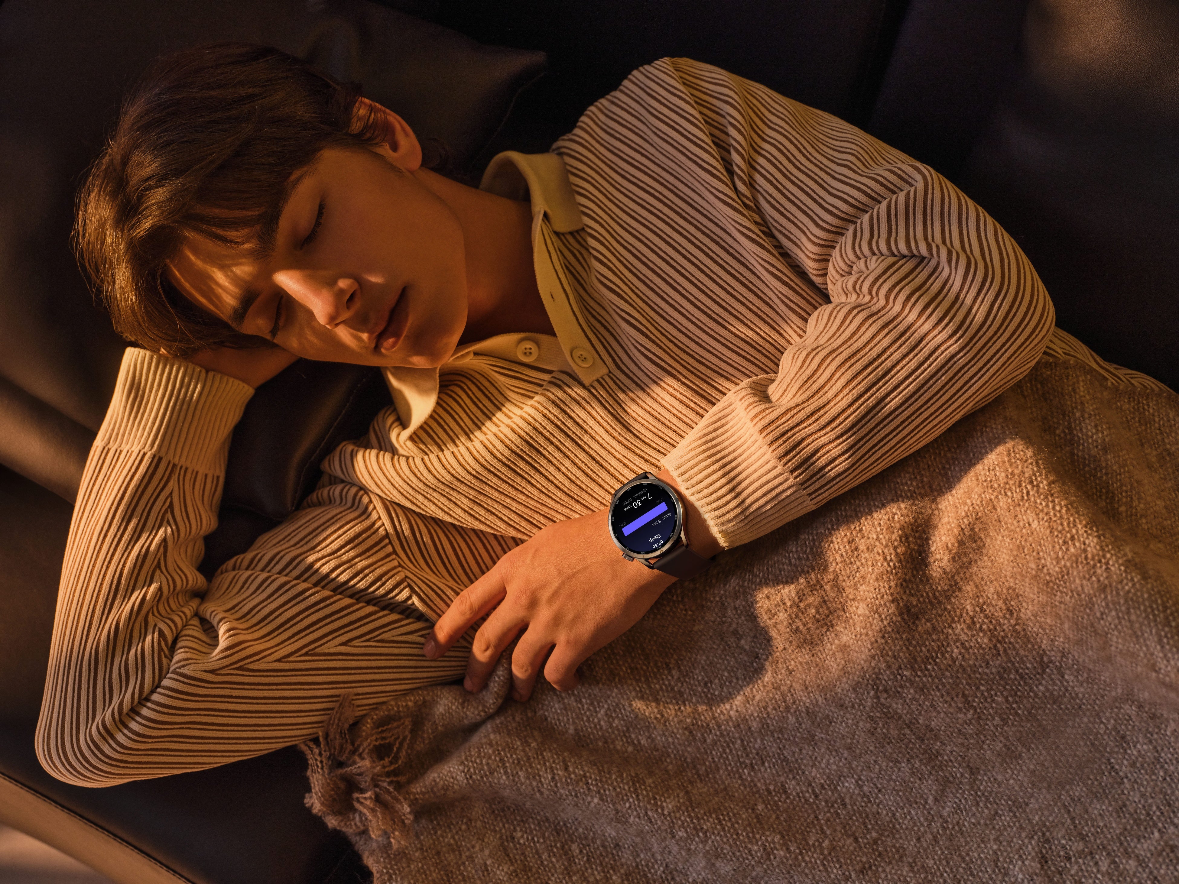 Xiaomi Watch S5 46mmの心拍数・血中酸素・睡眠モニタリングなど健康管理機能を示すイメージ
