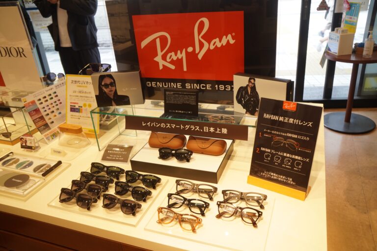 メガネスーパー新宿店でのRay-Ban Meta取材の様子