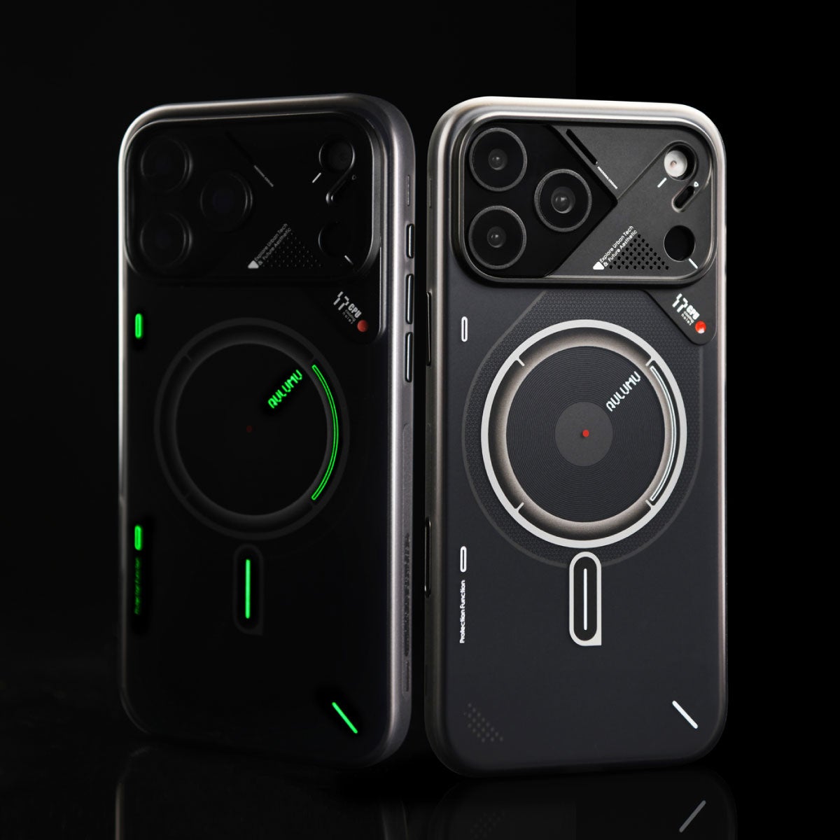 AULUMU A17 フロスト の温度インジケーター。温度に応じて色が変化し、iPhoneの発熱状態を視覚的に確認できる