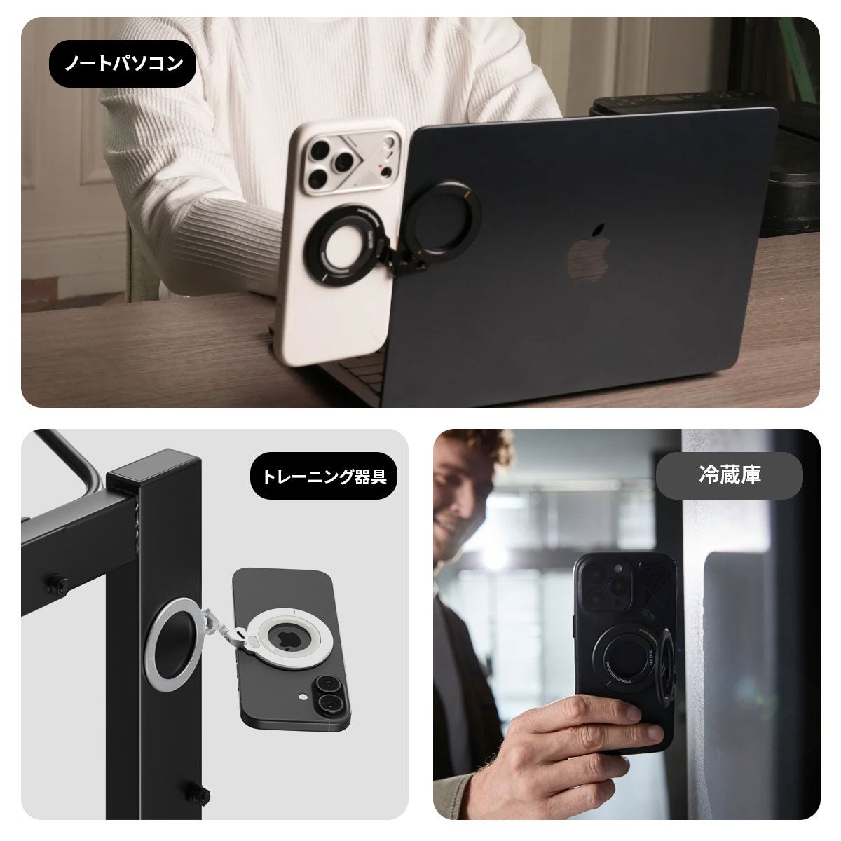 AULUMU G09の3軸360°回転式メカニカルデザインのアップ。X軸・Y軸・Z軸の回転機構が確認できる