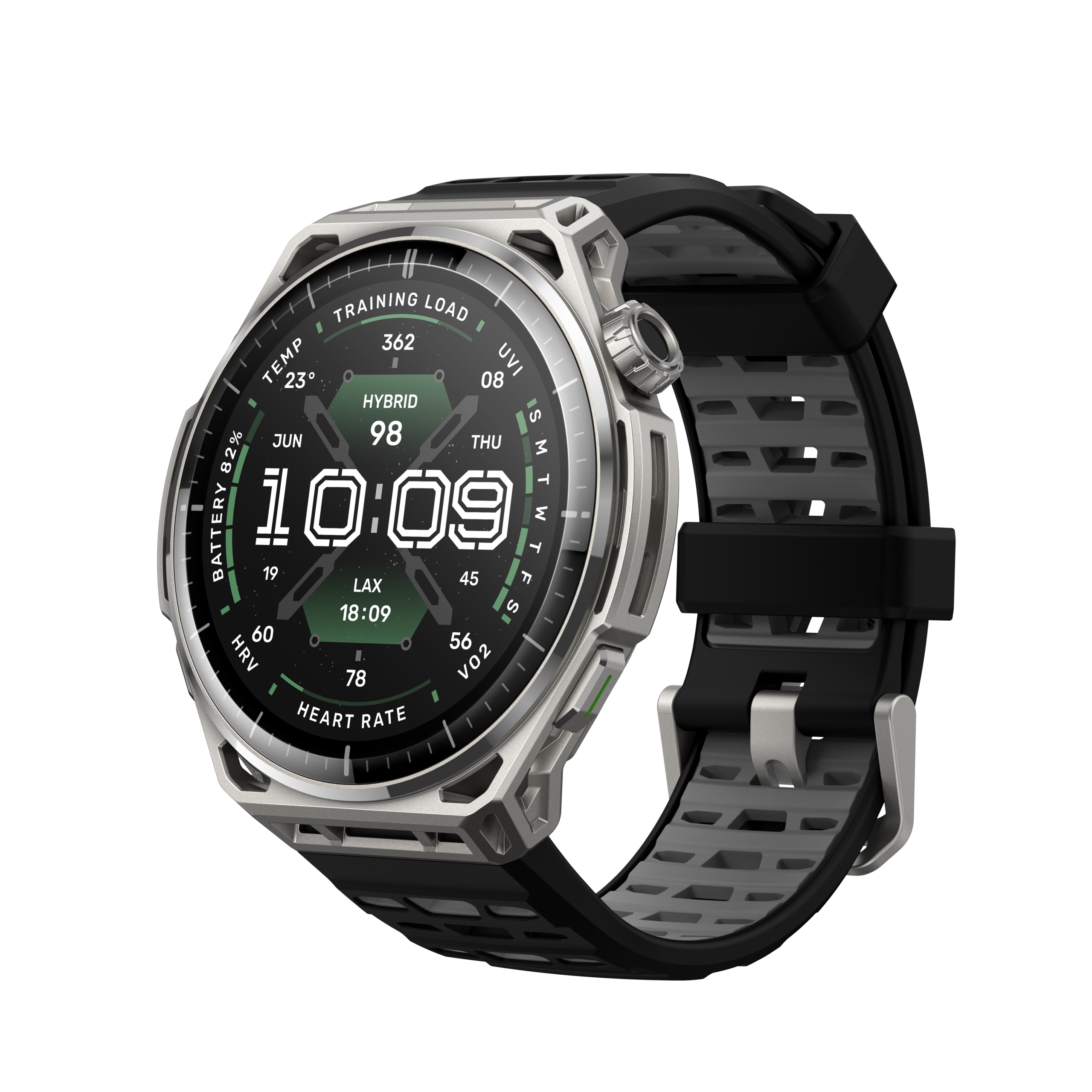 Amazfit Balance 3 ステンレススチール版本体。Hybrid Training System対応のスマートウォッチ、最大21日駆動