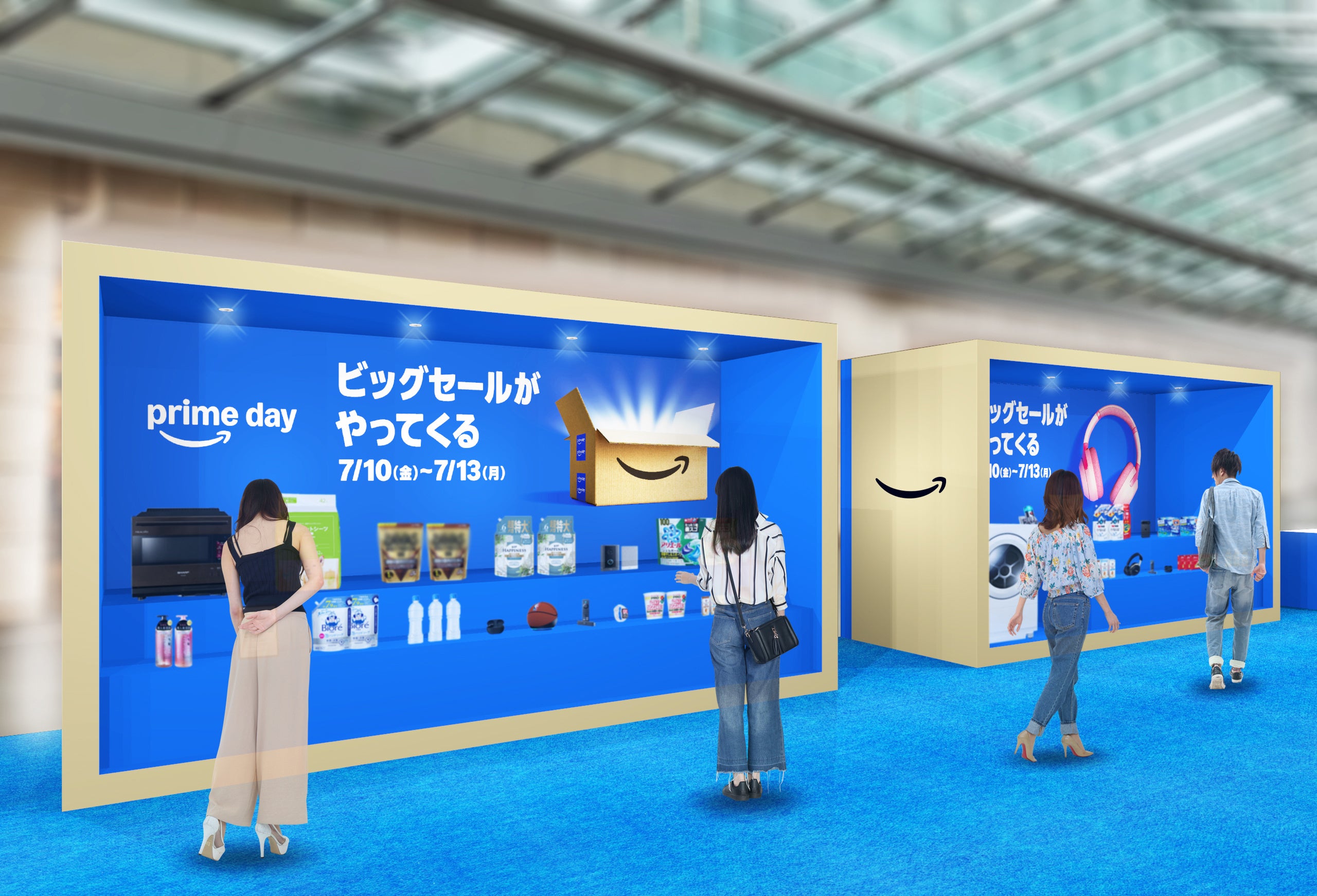 「ストック」「クオリティ」「リフレッシュ」3カテゴリーで構成されるAmazon プライムデー ステージの投票展示エリア