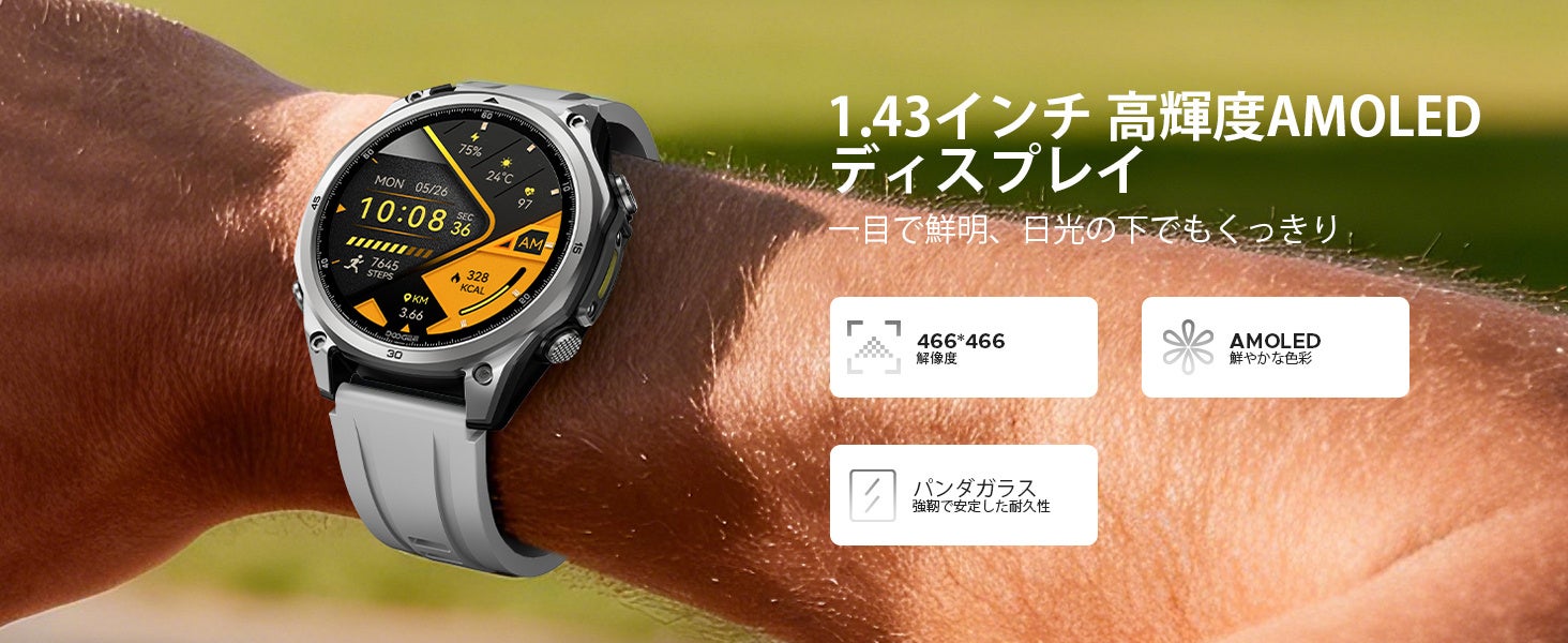 AnyWise W1 Liteの1.43インチAMOLEDディスプレイ