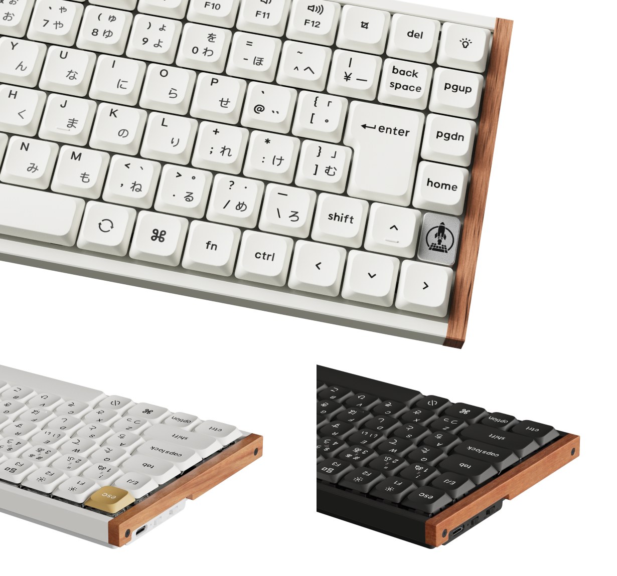 Keychron K3 HE / K3 Ultra の天然木フレームとアルミニウムボディを組み合わせたデザイン