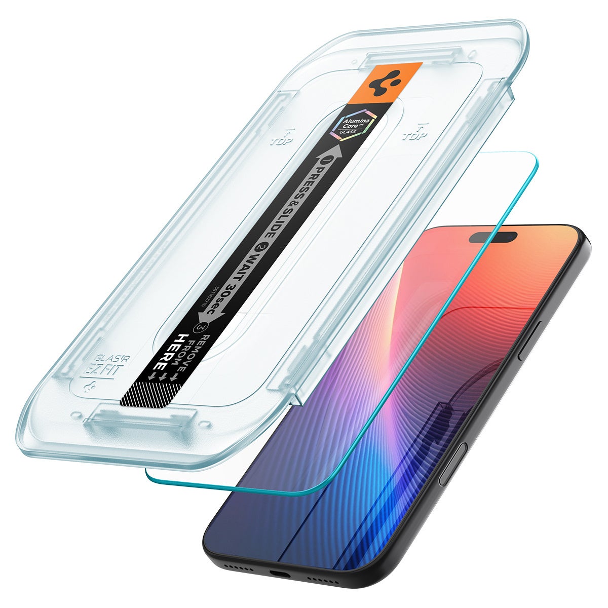 Spigen EZ FIT iPhone用ガラスフィルム ガイド枠付き
