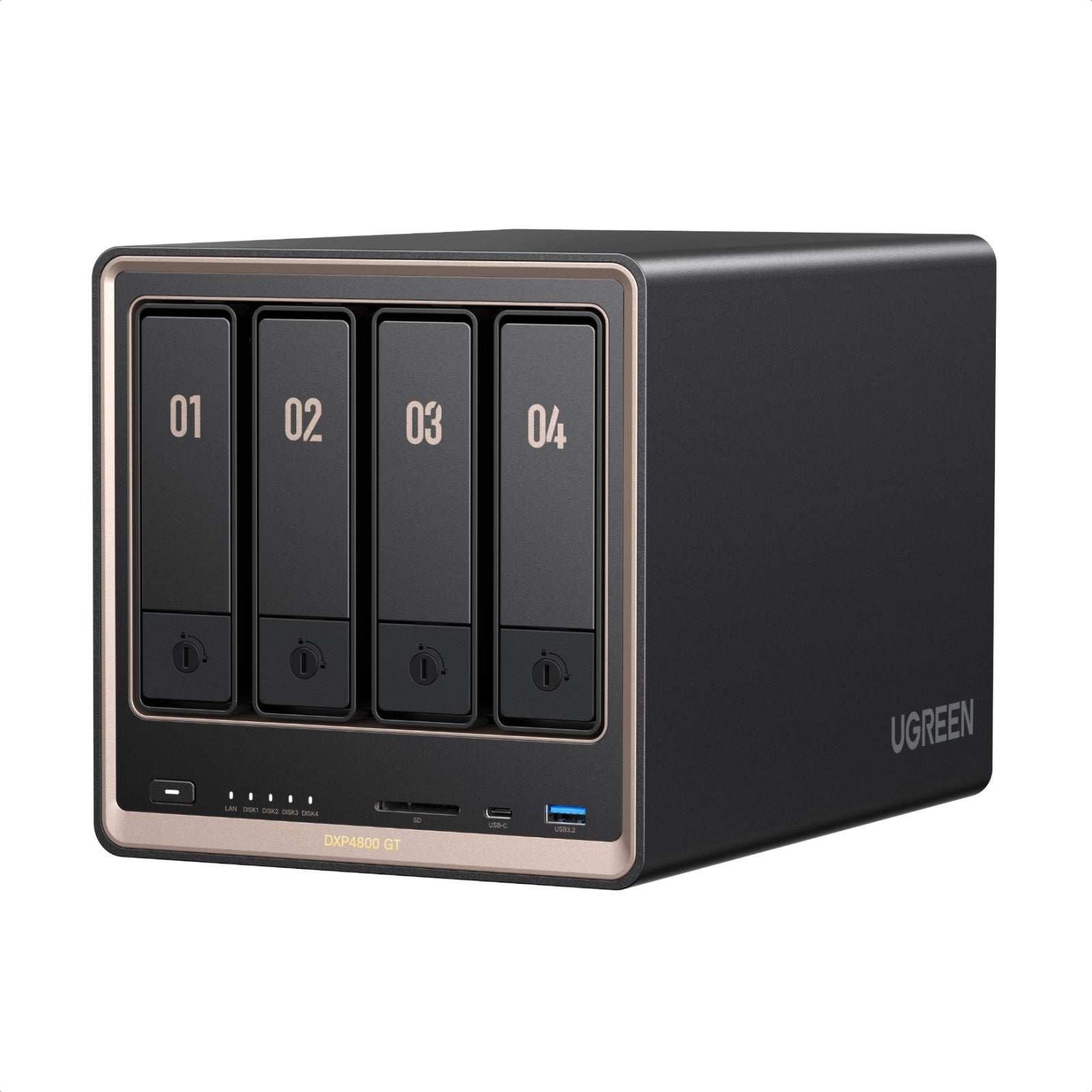 UGREEN NASync DXP4800 GT 本体。10GbE対応ポート2基搭載、最大144TB対応のクリエイター向けハイエンドNAS
