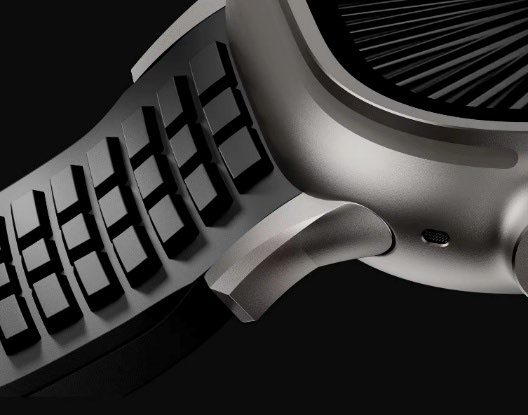 Apple Watchケースと一体化する専用メタルラグの拡大写真
