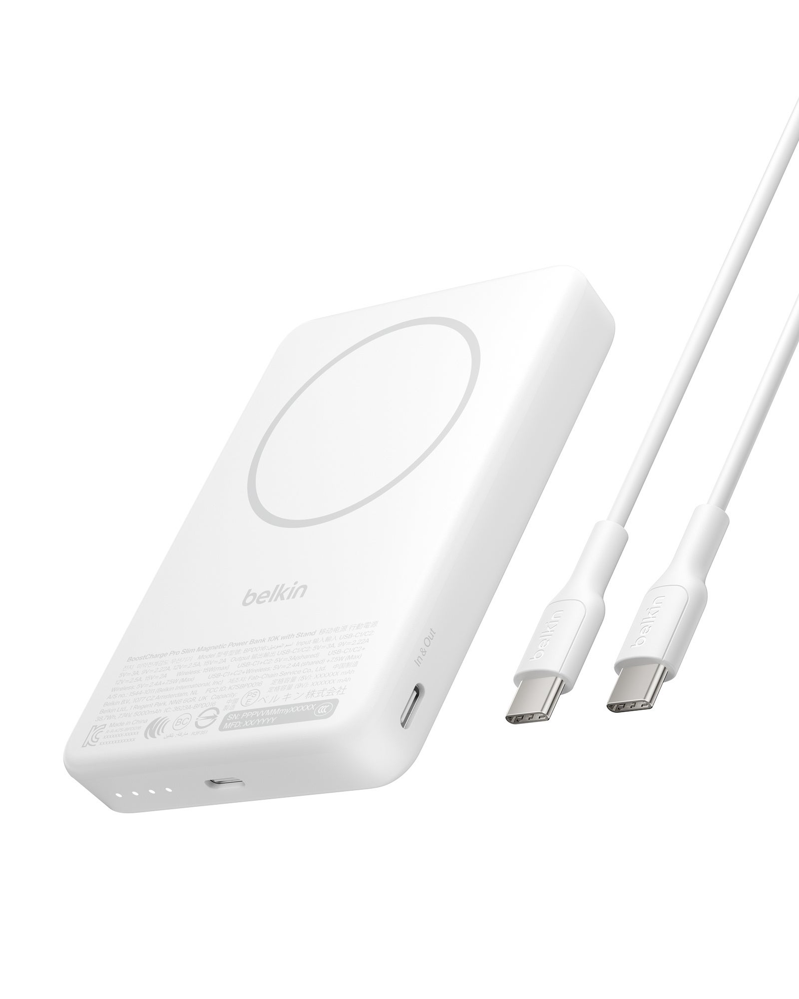 Belkin BoostCharge Qi2 薄型マグネット式モバイルバッテリー10000mAh(BPD016)の製品カット