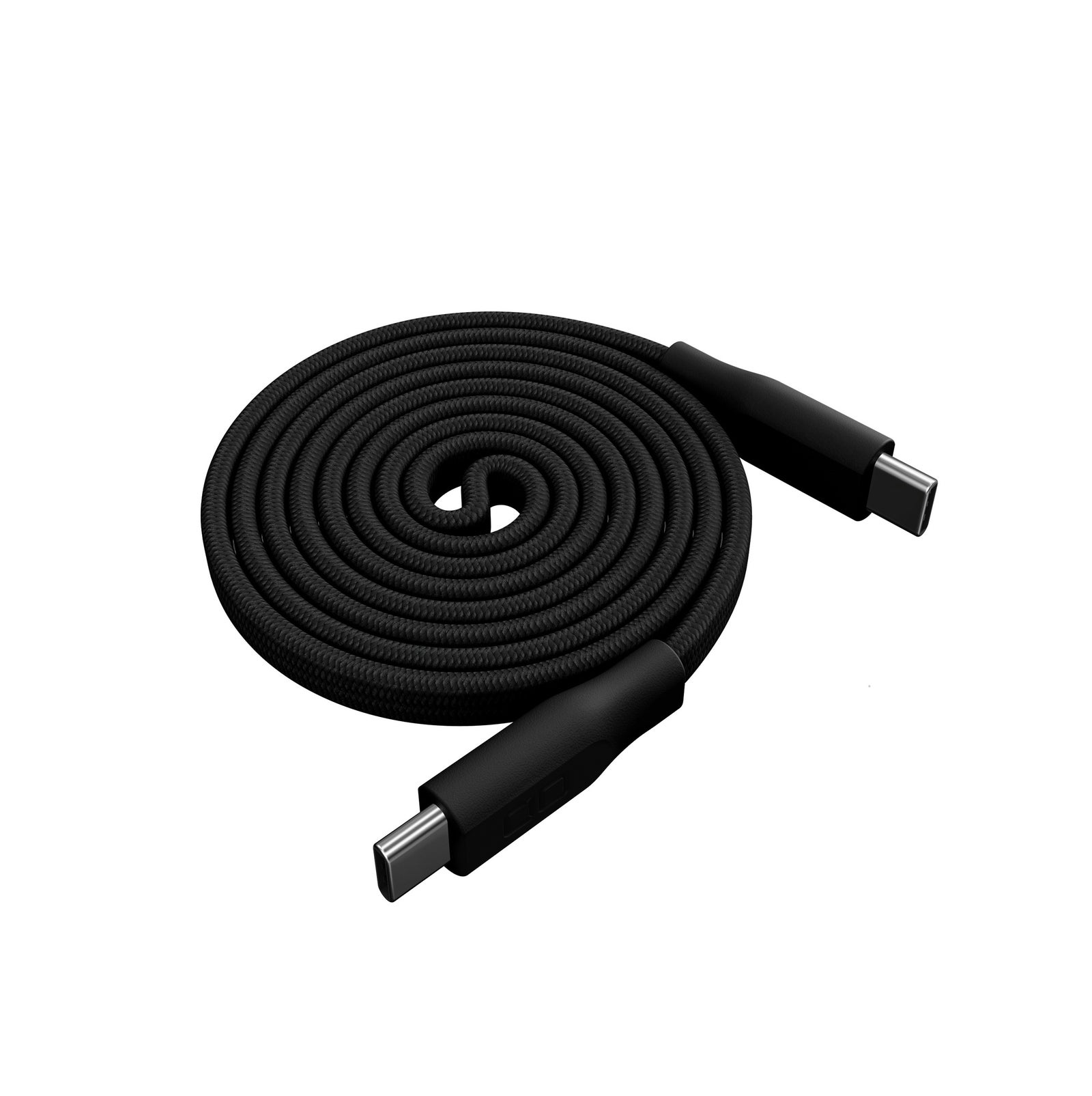 CIOのFlat Spiral Cable CtoC 1m。磁石を内蔵したケーブル同士がくっついて渦巻き状にまとまっている