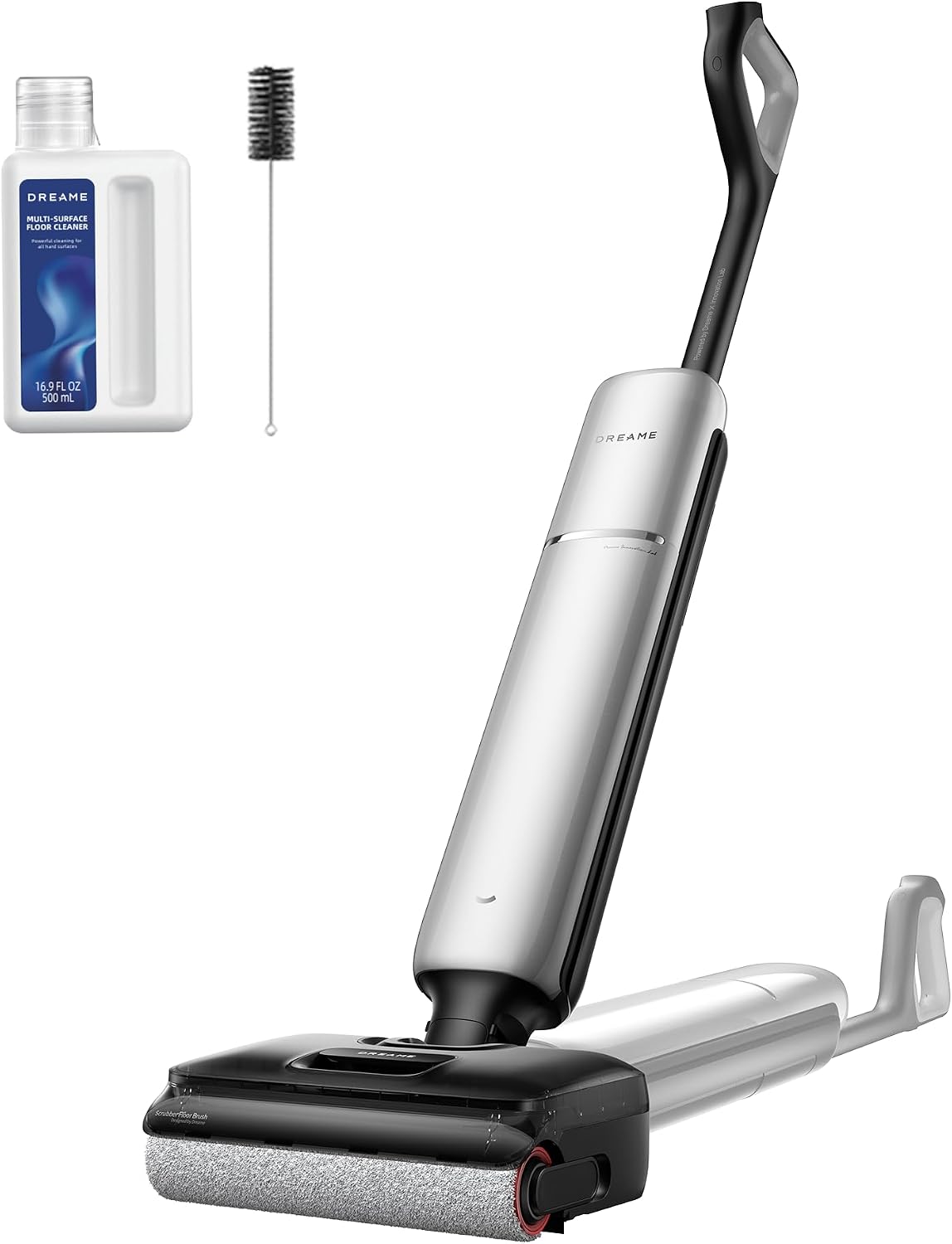 Dreame T16の本体と付属品(多用途床洗剤・清掃ブラシ)