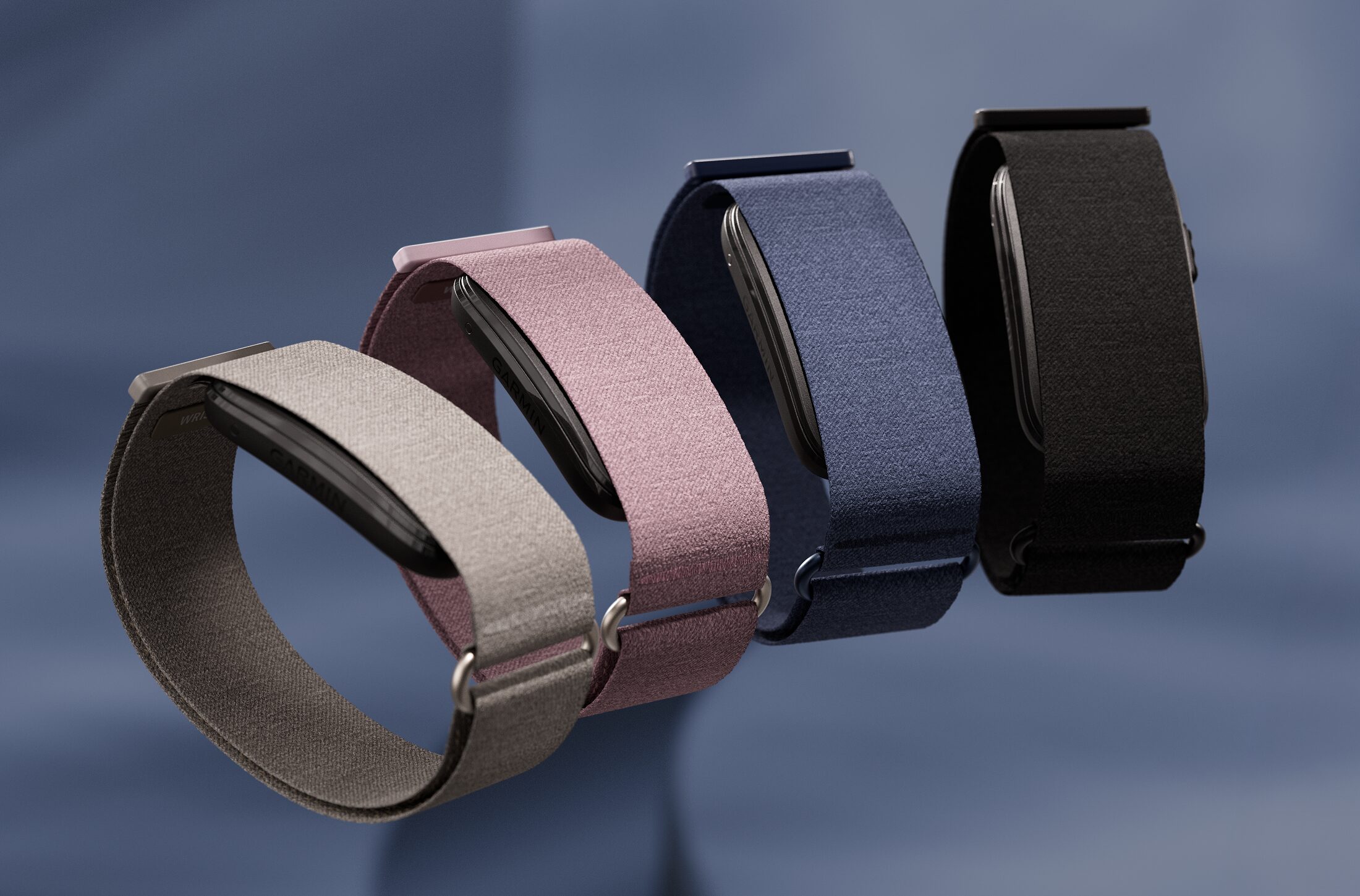 Garmin CIRQA Smart Bandの製品イメージ。ファブリックバンドの画面なしヘルス＆フィットネストラッカー