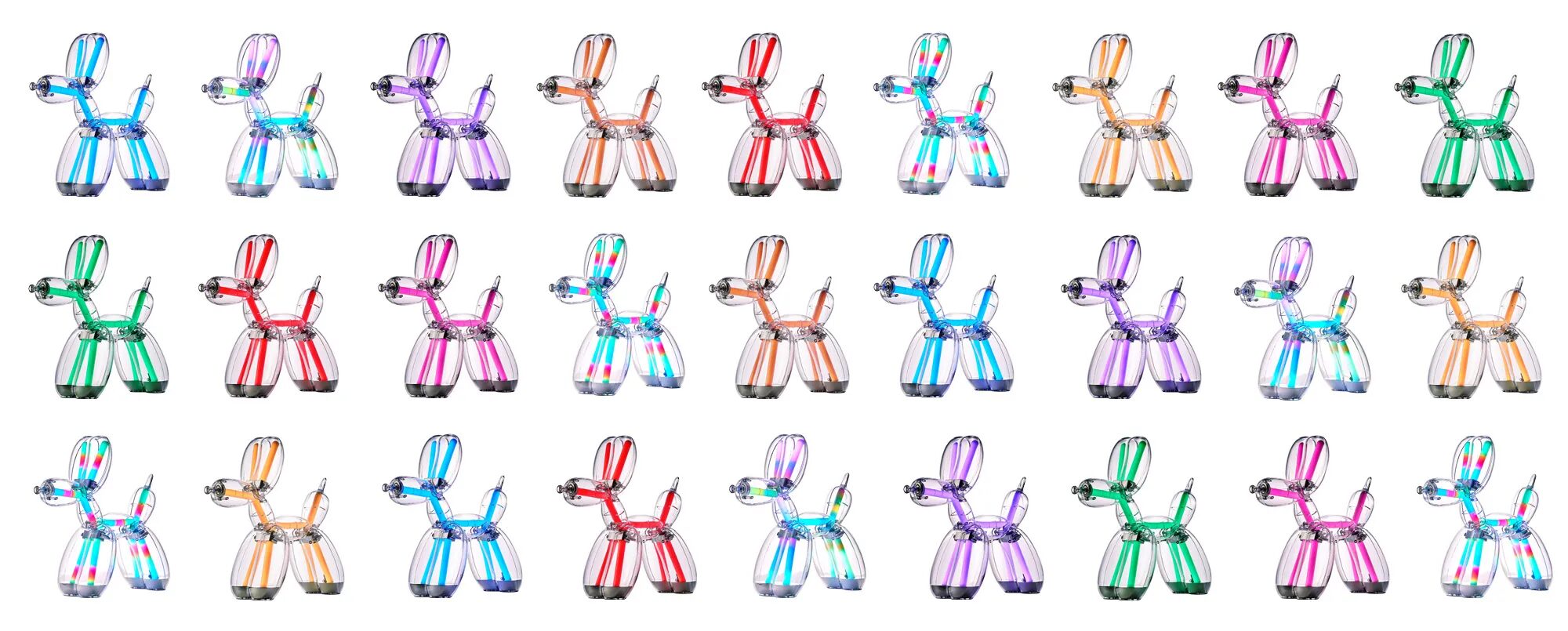 Easy Syncで複数台を同期して並べたBalloon Dog Lamp