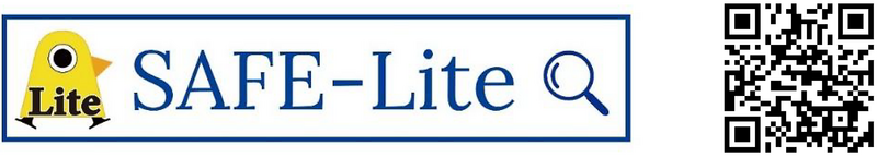 製品事故に特化したウェブ検索ツール NITE SAFE-Lite のロゴとQRコード（NITE）