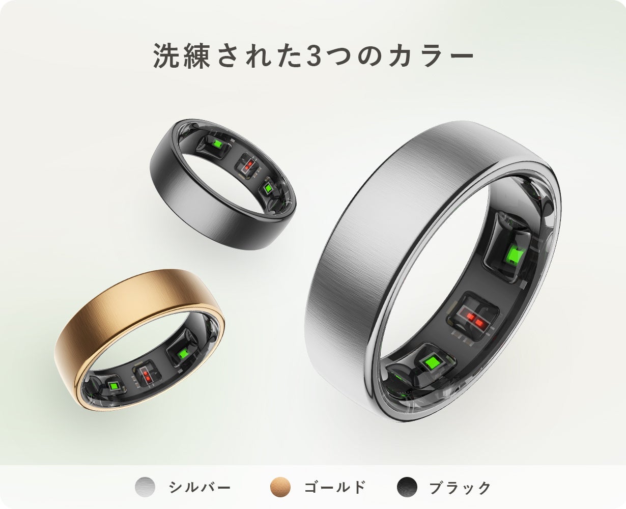 RakuFit Ringのカラーバリエーション(シルバー・ゴールド・ブラック)