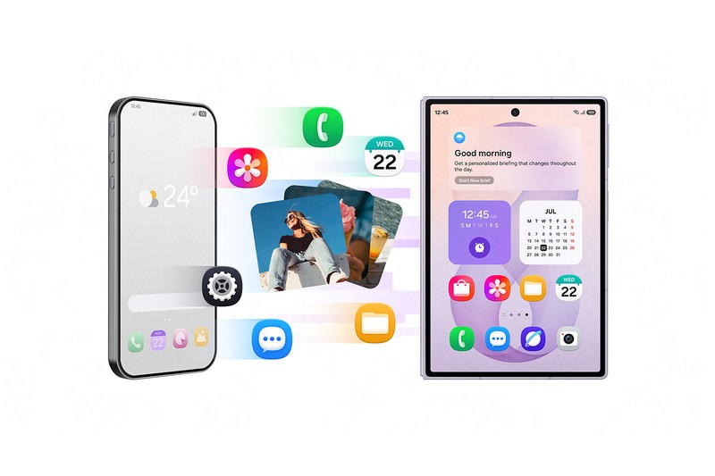 Galaxy AIのNow Briefでパーソナライズされた情報が表示される画面イメージ