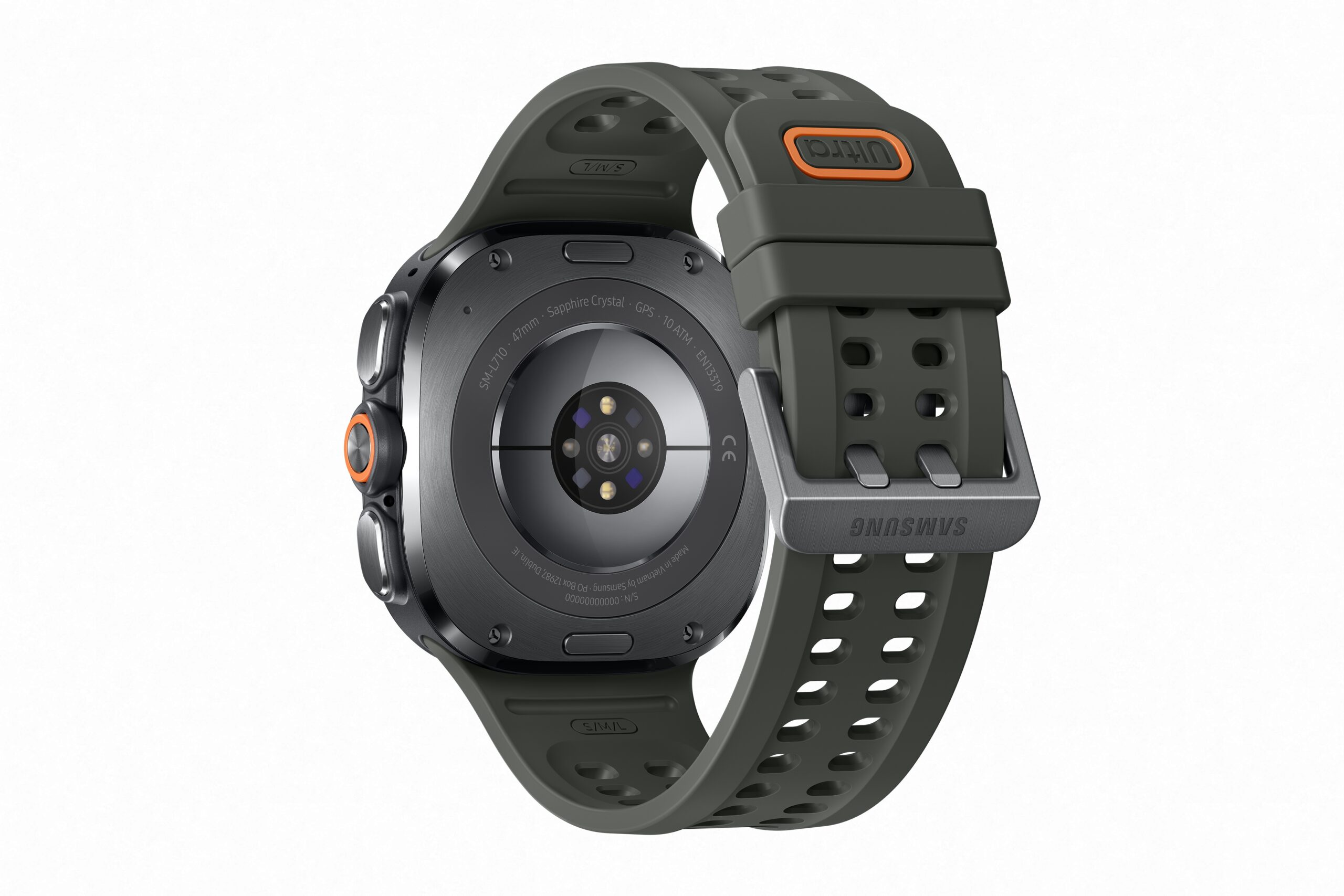 Samsung Galaxy Watch Ultra2 チタニウムシルバーの斜めイメージ