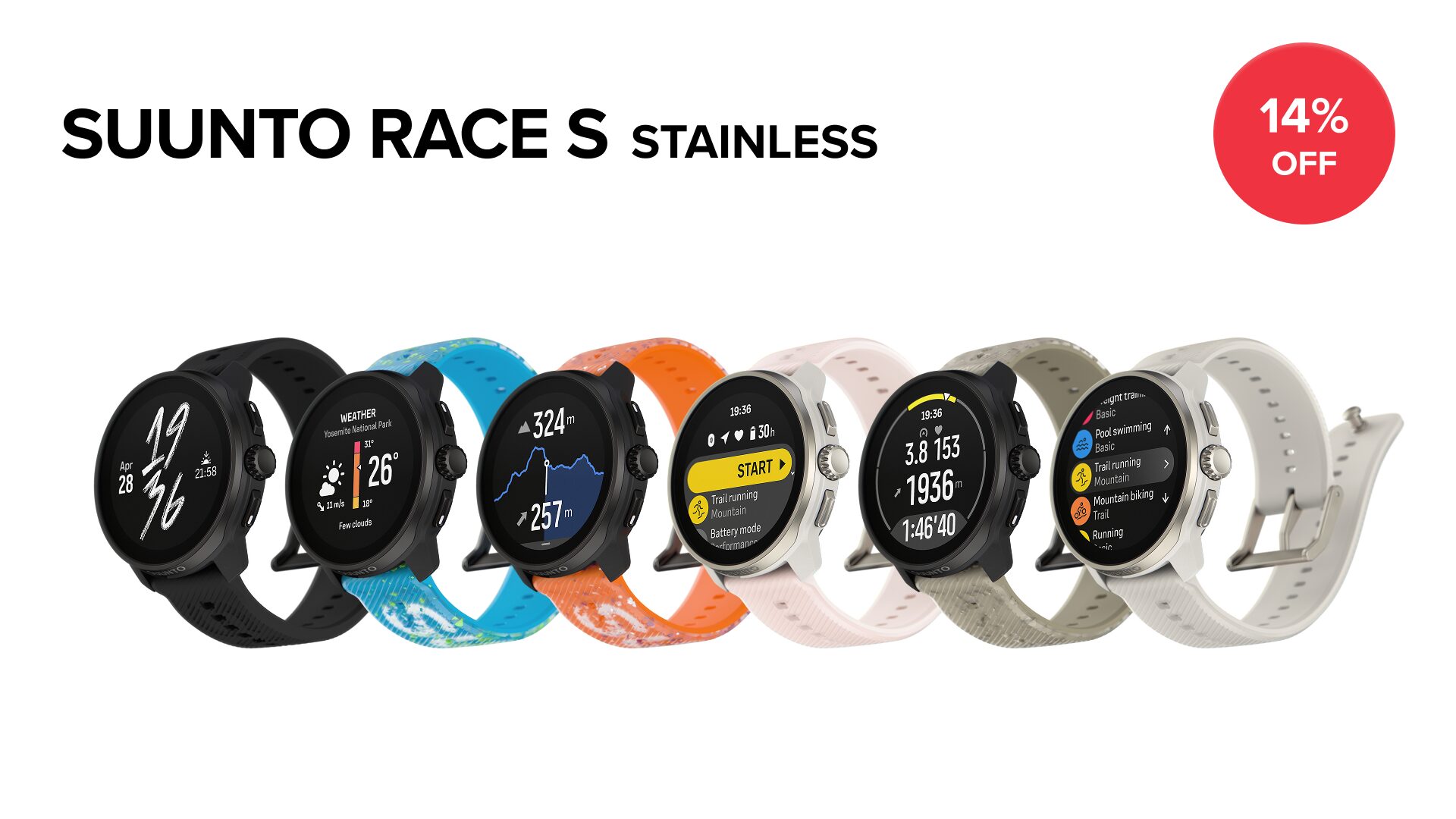 高性能GPSスポーツウォッチ Suunto Race 2・Race S の製品画像