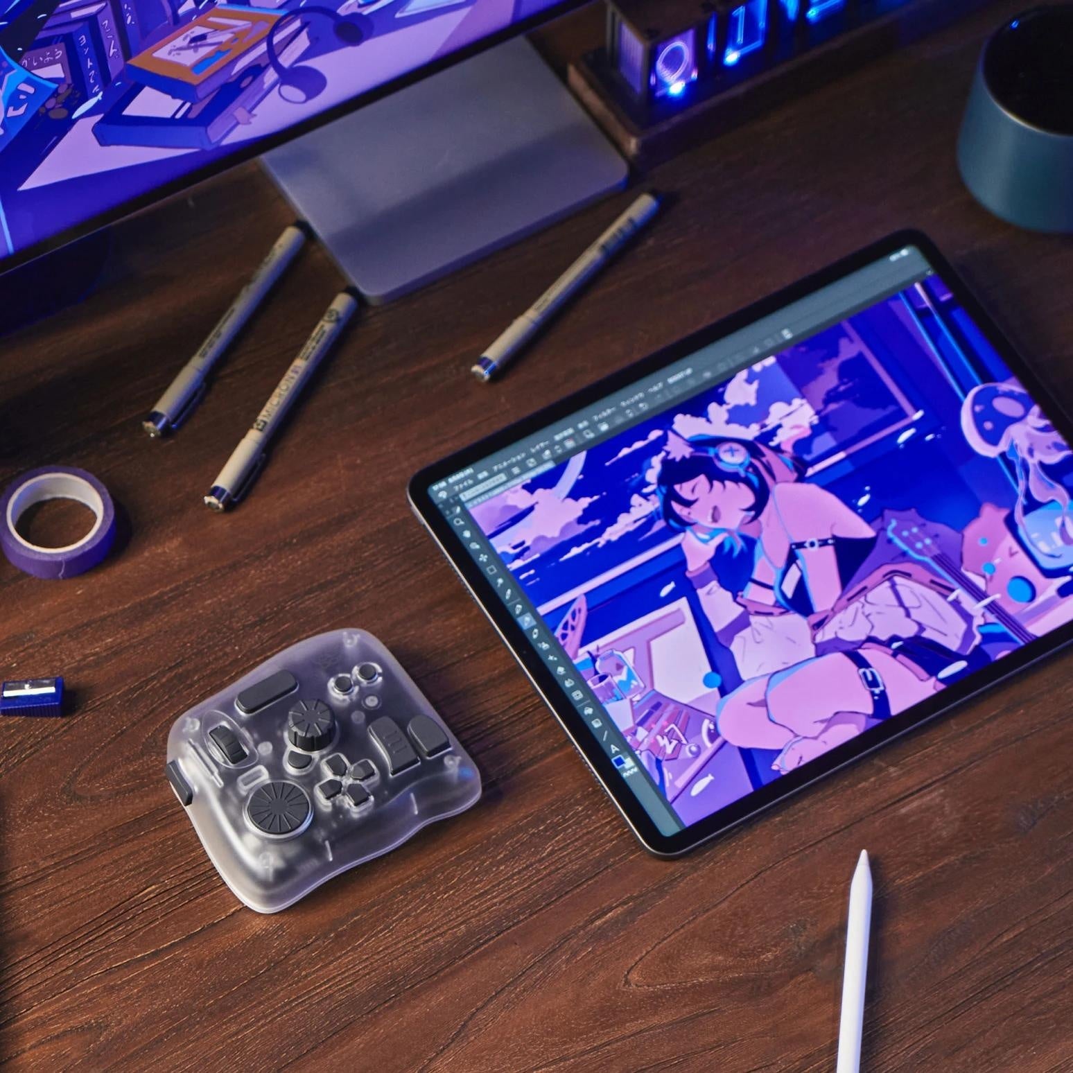 TourBoxの新機能ダイナミックカラーピッカーのイメージ画像。CLIP STUDIO PAINTやPhotoshopで色の取得と調整ができる