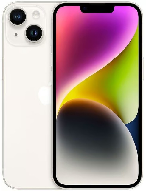日本3位・米欧1位となったiPhone 14スターライトの前面と背面
