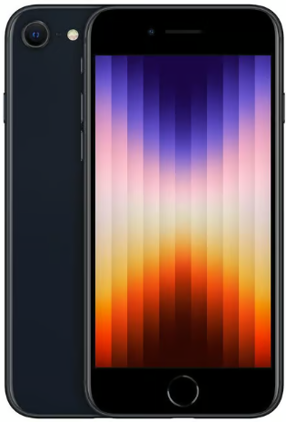 リファービッシュ販売数で日本1位となったiPhone SE(第3世代・2022)ミッドナイトの前面と背面