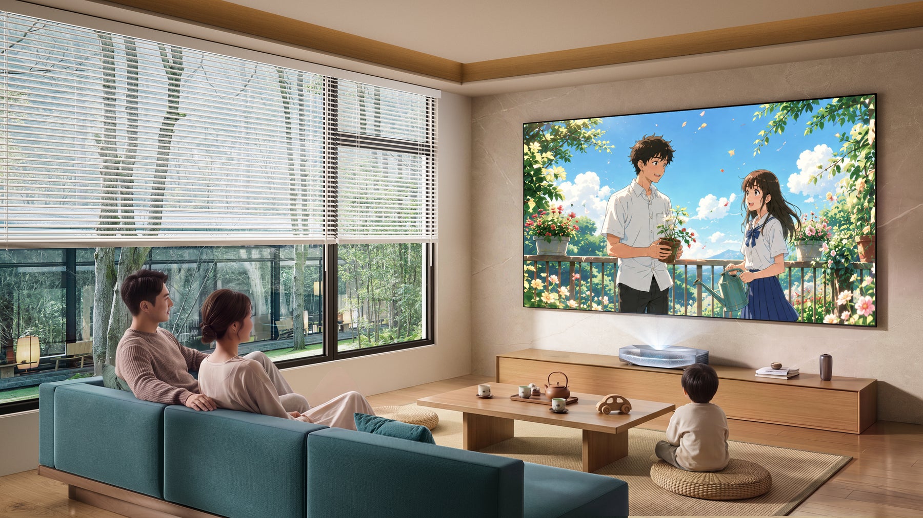 AWOL Aetherionシリーズのイメージ。MaxとProの2モデルで展開される4K RGBレーザー超短焦点プロジェクター。
