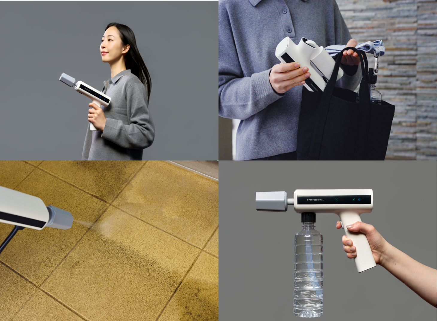 ハンディ次世代型洗浄機「MIRABLE AQUABLAST MINI」の本体と使用シーンをまとめたメインビジュアル