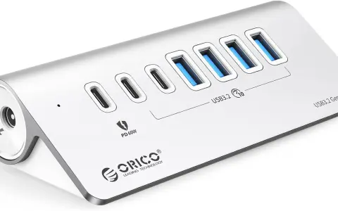 ORICOの7ポートUSB 3.2ハブ｜PD60W充電・最大10Gbps転送・34度の斜め設計アルミボディ、実売7,146円