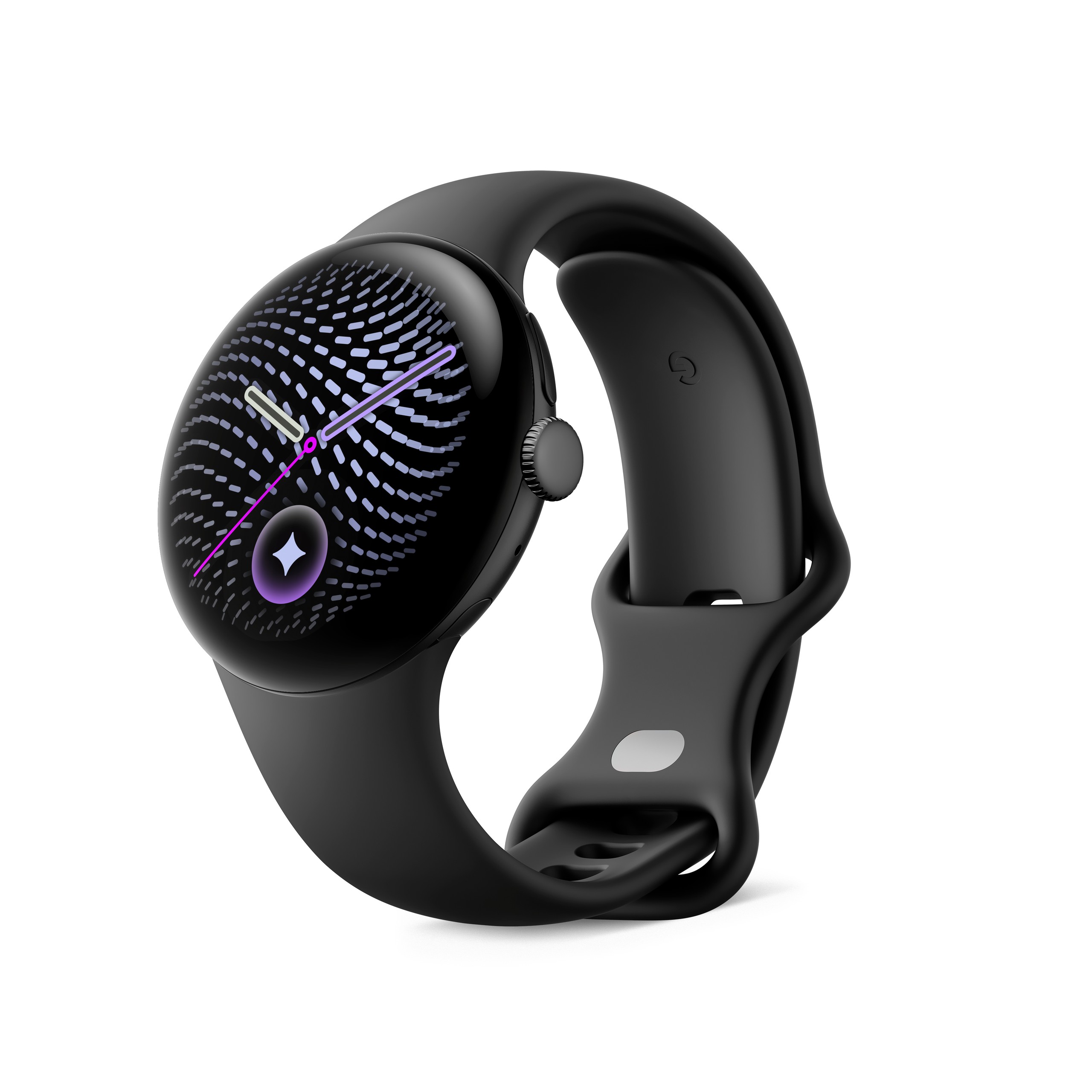 Google Pixel Watch 5 の Obsidian カラーを斜めから写した製品画像