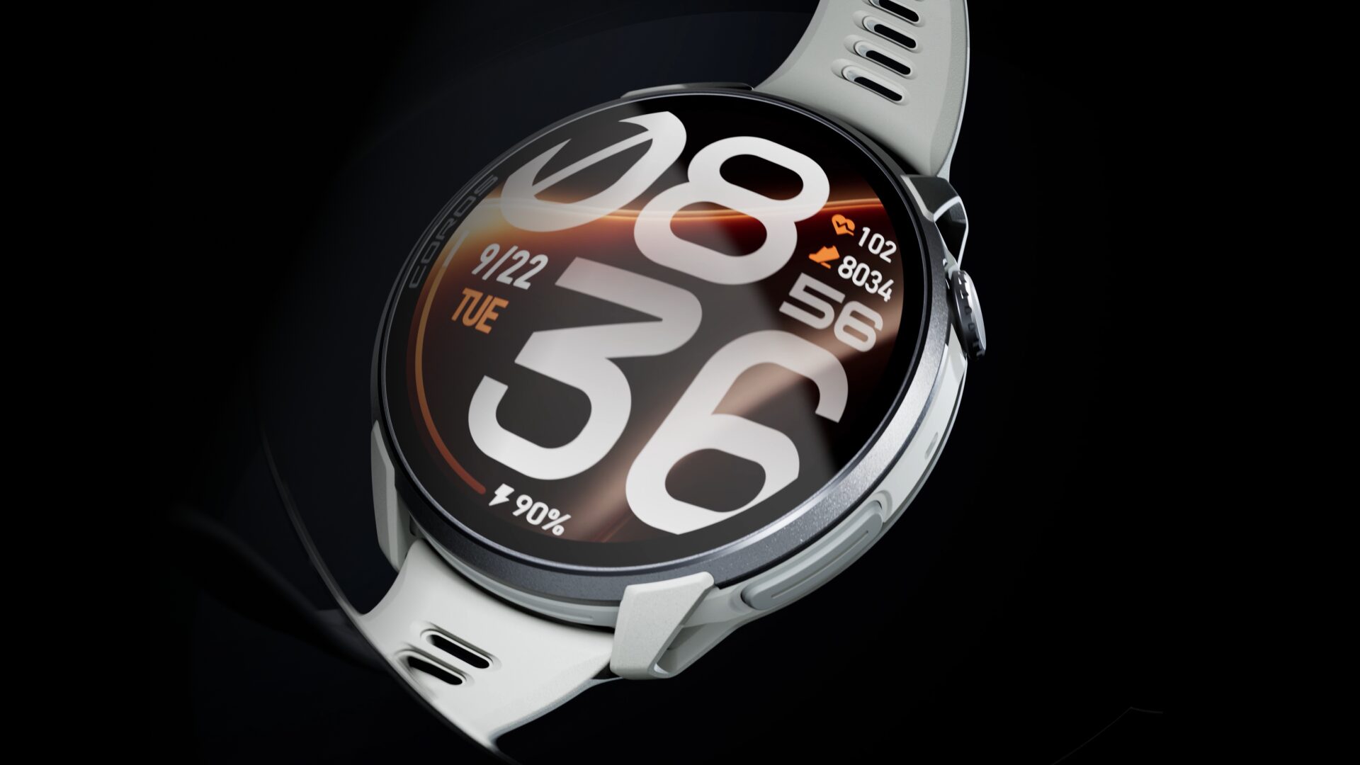 COROS史上最大となる1.47インチのAMOLEDディスプレイを搭載したCOROS PACE 4 Pro。最大3,500ニトの高輝度で屋外でも見やすい