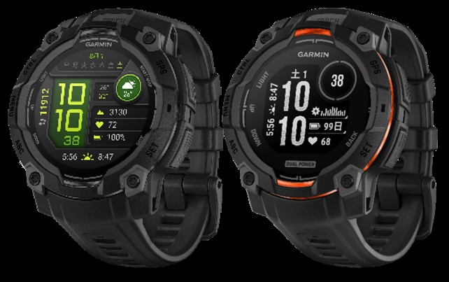 GarminのタフネスGPSウォッチ「Instinct 3」の有機ELディスプレイモデルとソーラー充電のDual Powerモデル
