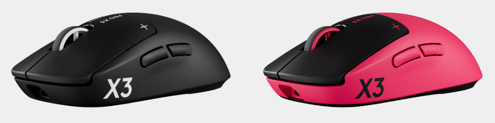 ロジクールG「PRO X3 SUPERSTRIKE LIGHTSPEED」ワイヤレスゲーミングマウスのブラックとピンク