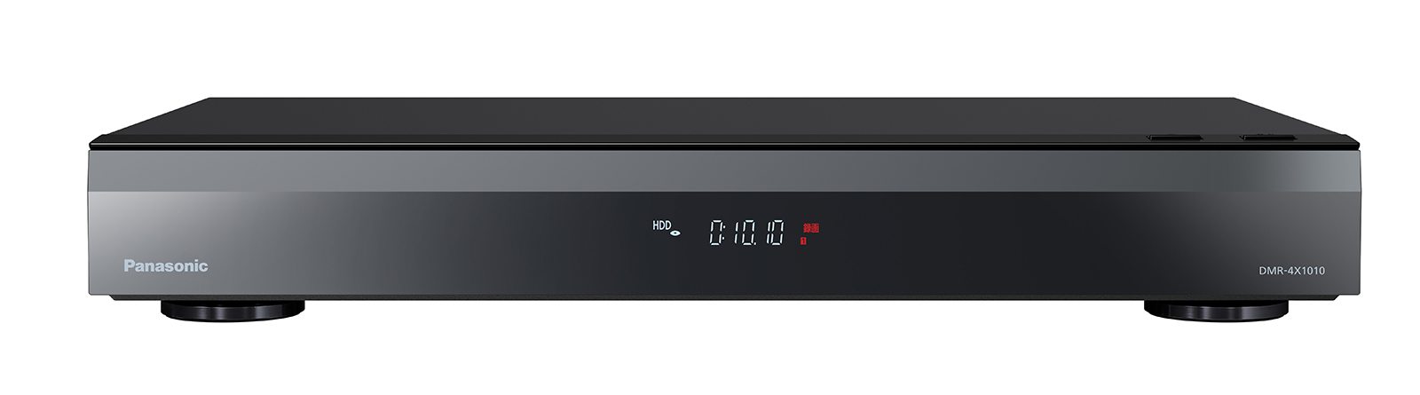 4Kチューナー内蔵の全自動ディーガ DMR-4X1010の前面。HDD容量10TBの表示