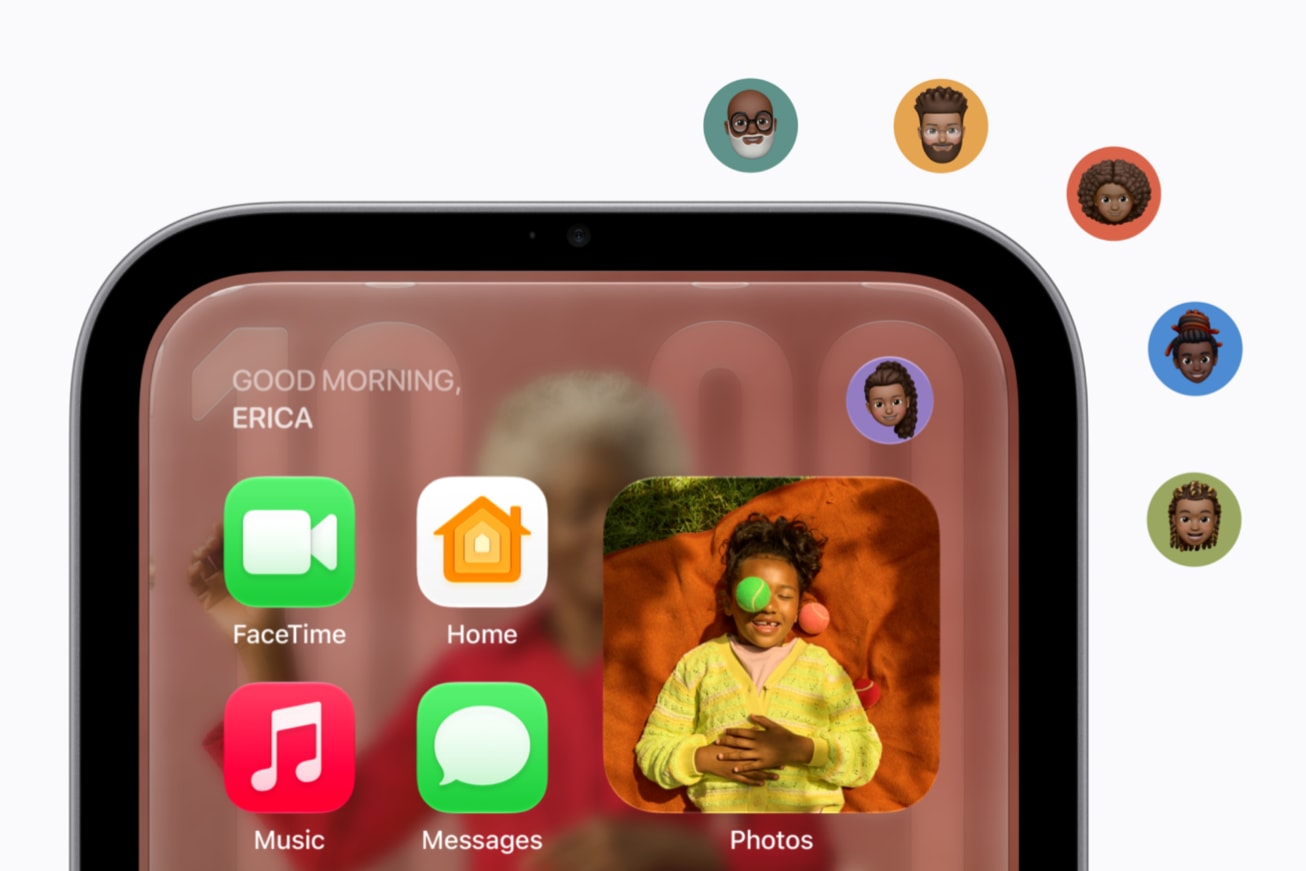 Apple HomeViewが顔でユーザーを見分け、その人のホーム画面を表示している様子