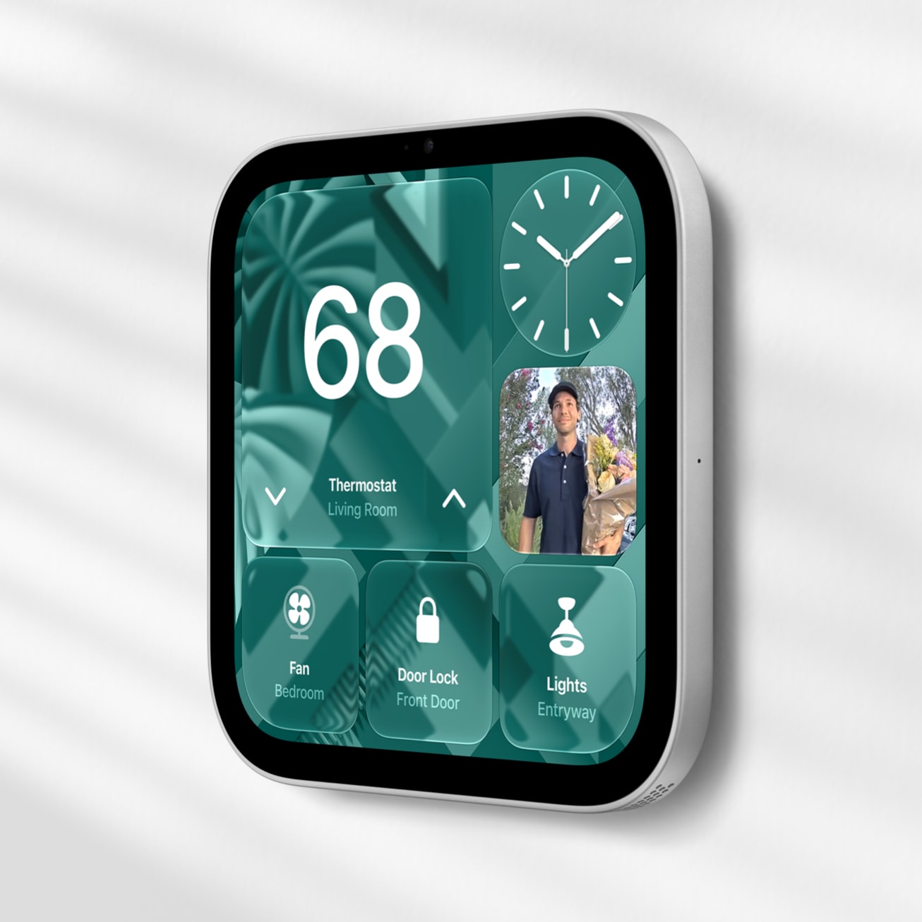 壁に取りつけた壁掛け式のApple HomeView