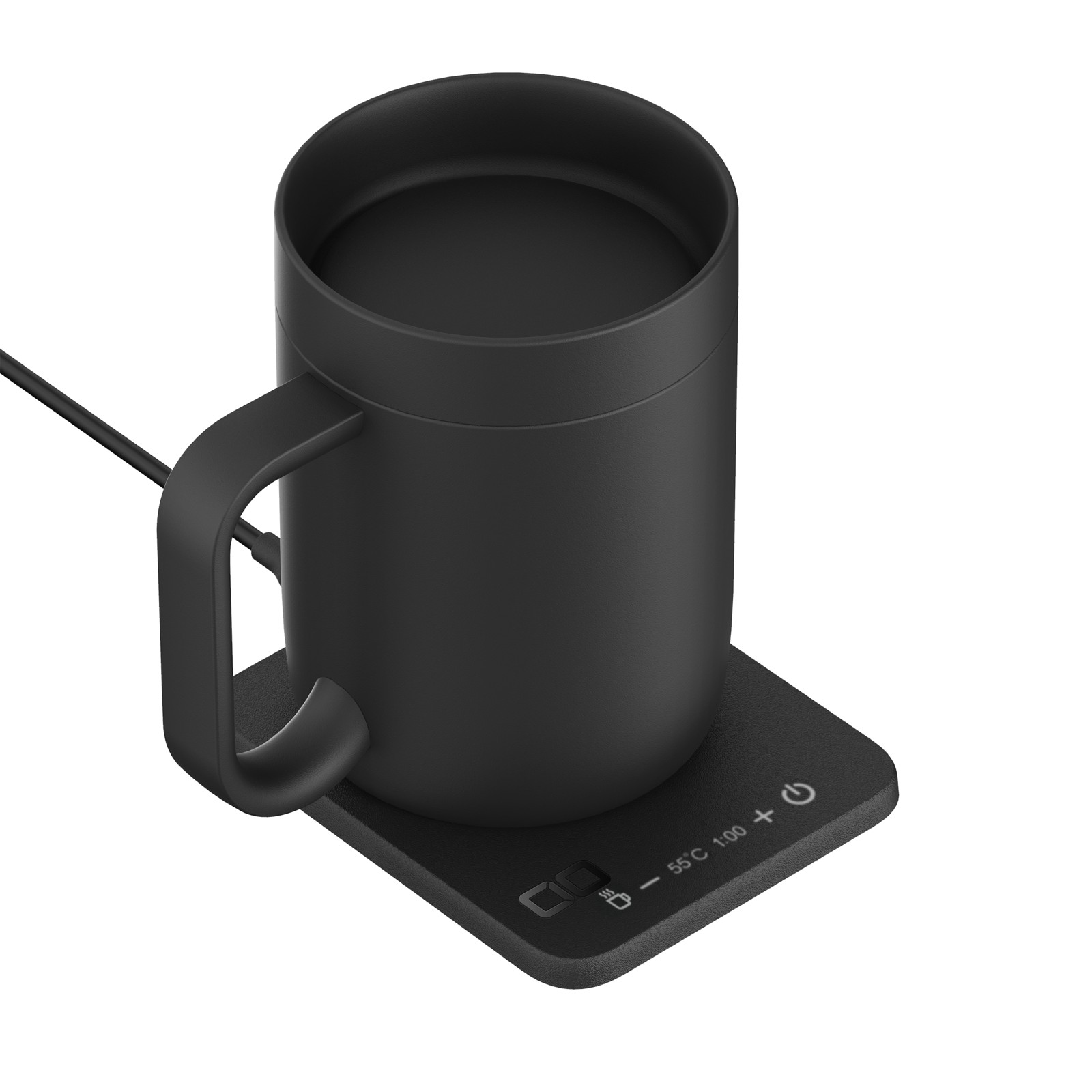 CIO MugWarmer IIの専用マグカップ。底面にセラミックヒーターを内蔵し40〜70℃で保温