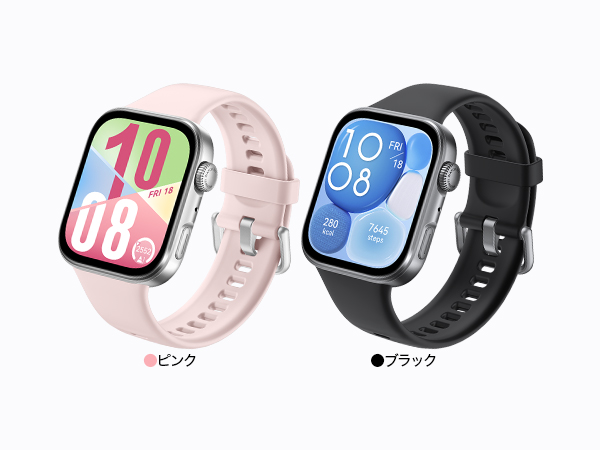 HUAWEI WATCH FIT 4 サファイアガラスのピンクとブラックの2色