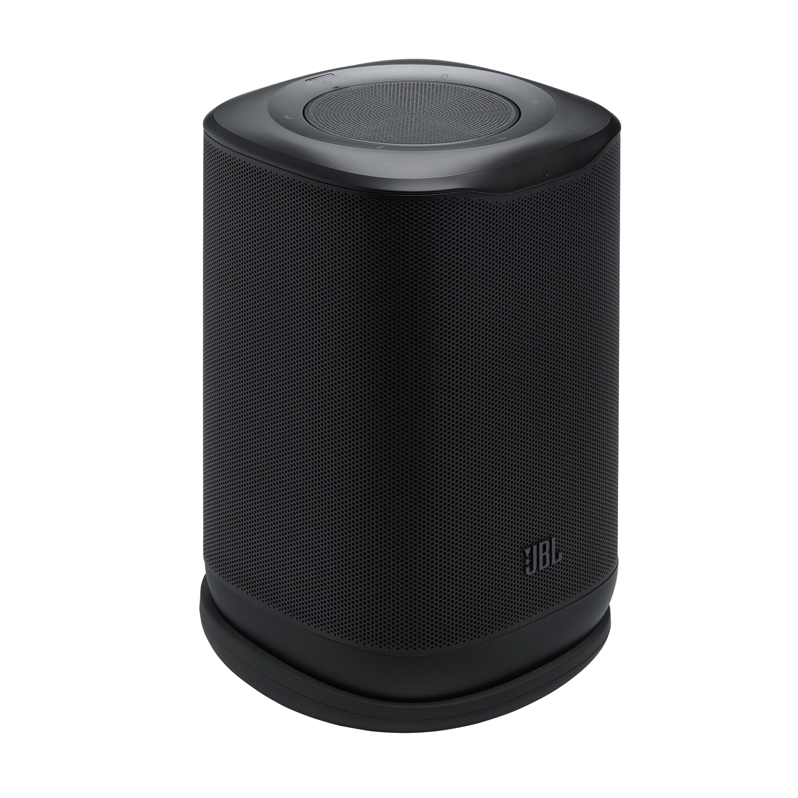 充電クレードルに載せたポータブルモデル「JBL COVE P1」のブラック