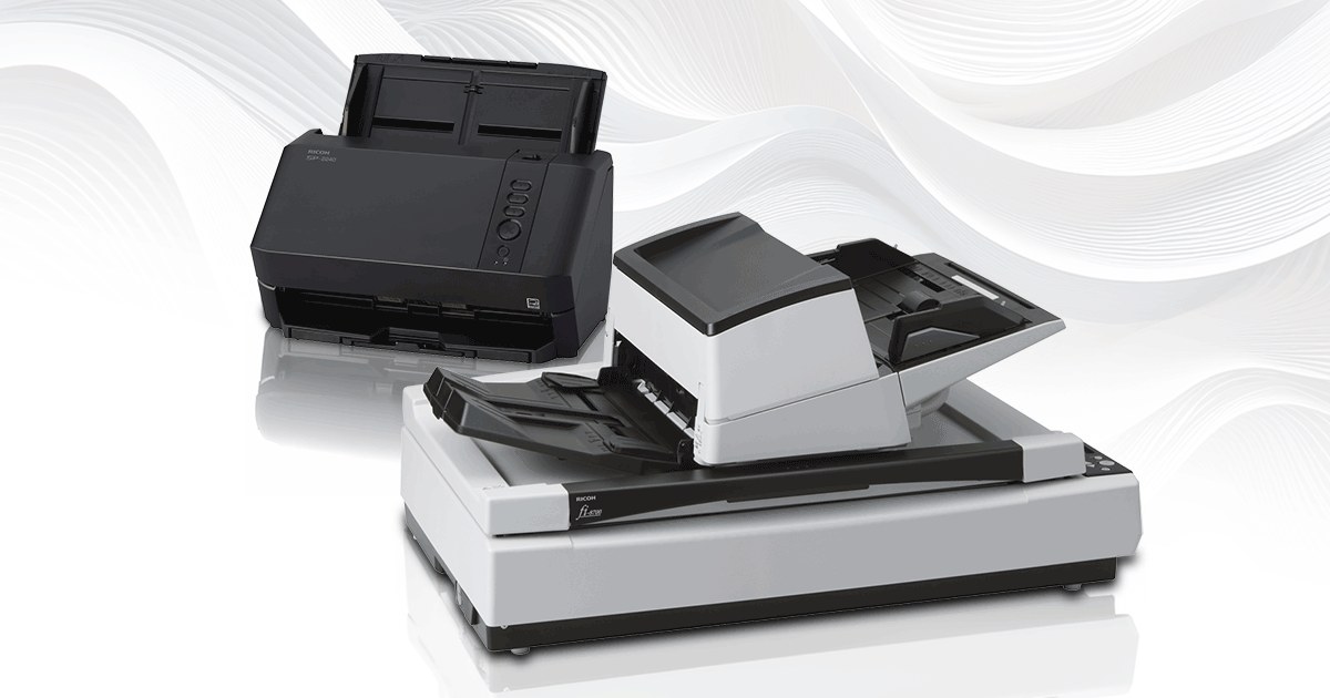 PFUのA4スキャナーRICOH SP-2240と、フラットベッド付きのA3スキャナーRICOH fi-8700