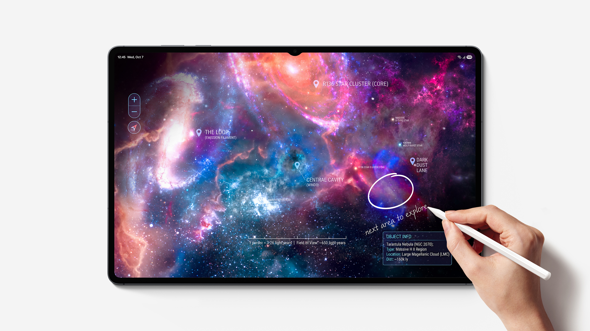 Samsung Galaxy Tab S12シリーズのDynamic AMOLED 2XディスプレイにSペンで書き込んでいる様子